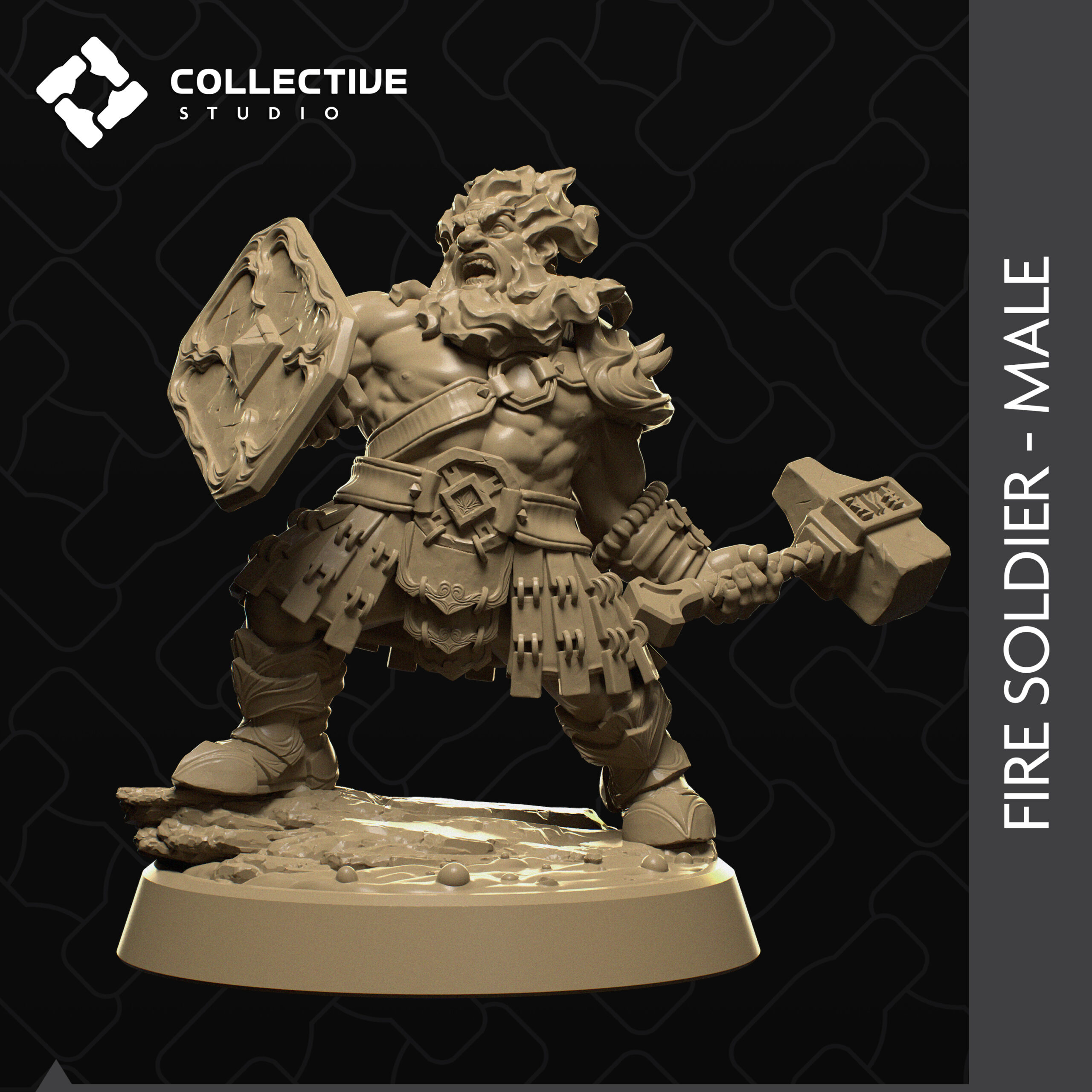 Collective Studio – Fire Soldier Male Genasi