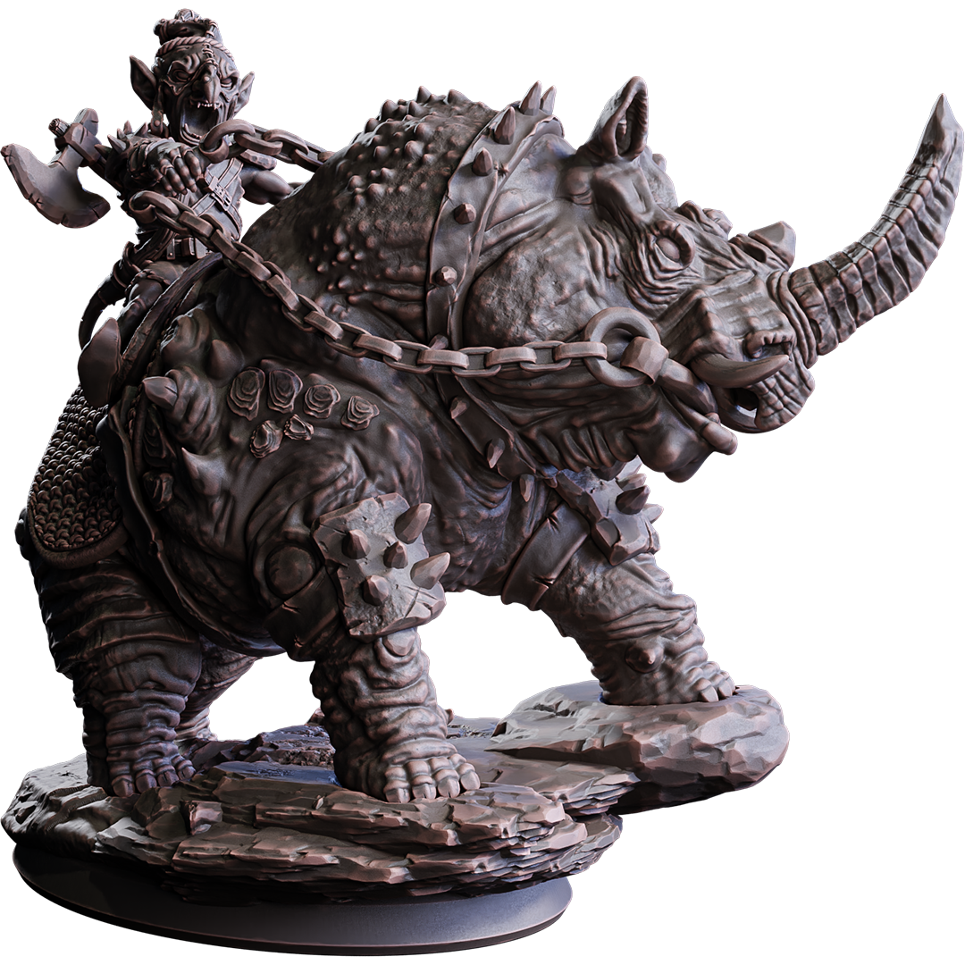 Flesh of Gods – Rhino Mounted Goblin